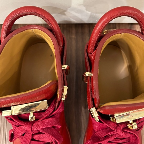 Buscemi Womens Alce Red 100MM Leather Sneakers size 37 (US 7) - Picture 4 of 12